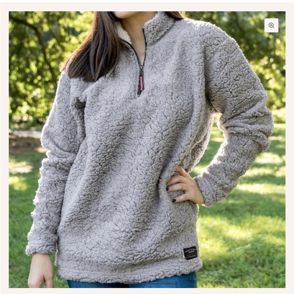 True Grit Gray Sherpa Quarter-Zip Pullover